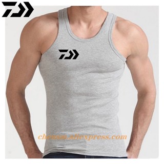 Daiwa เสื้อแขนกุดลําลอง ระบายอากาศ สีพื้น สไตล์สตรีท สําหรับผู้ชาย 2023