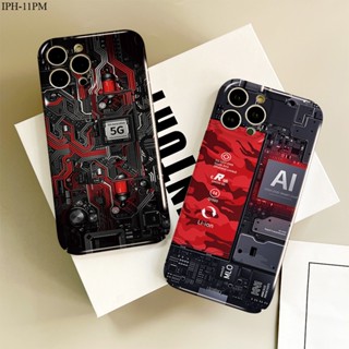 iPhone 11 8 7 X XS XR Max SE Pro Plus + 2022 2020 เข้ากันได้ เคสไอโฟน สำหรับ Case Technology Circuit Board เคส เคสโทรศัพท์ เคสมือถือ Shockproof Casing Protective Shell