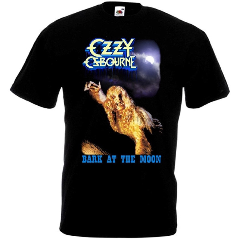 พร้อมส่ง เสื้อยืดแขนสั้น พิมพ์ลายโปสเตอร์ Ozzy Osbourne Bark At The Moon V1 สีดํา สําหรับผู้ชาย ทุกข