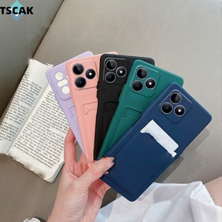 เคสโทรศัพท์มือถือ ซิลิโคน พร้อมช่องใส่บัตร แฟชั่นเรียบง่าย สําหรับ Realme C53 C55 C35 C33