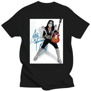 เสื้อยืดผ้าฝ้าย พิมพ์ลายนักร้อง Ace Frehley Singned ทุกขนาด สําหรับผู้ชาย S4Xl Ii571 4XL 5XL 6XL