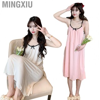 Mingxiu Slip Long   Loose Style Polyester Cotton Skin Friendly Spaghetti Strap Sleeveless Nightdress  for Holiday Leisure