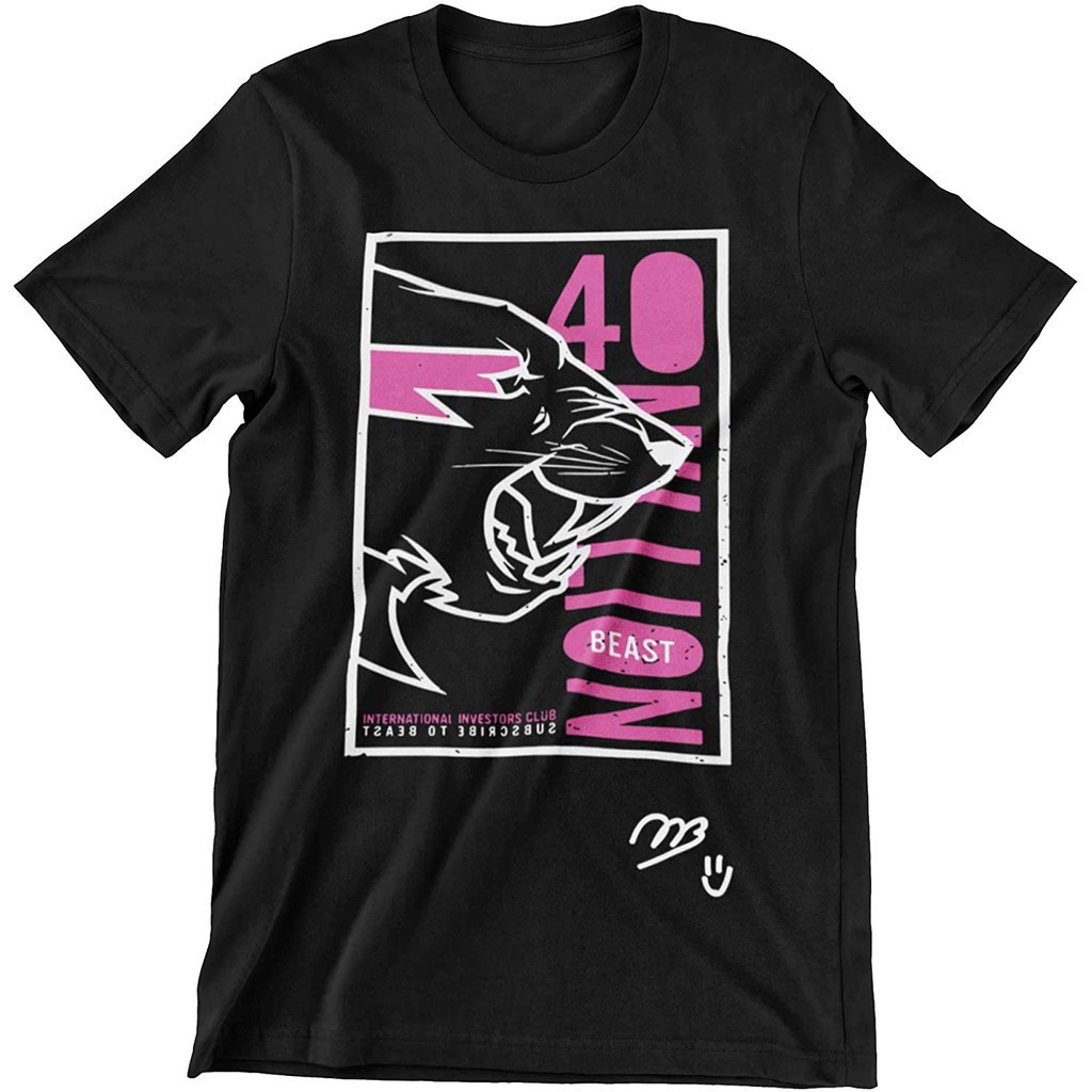 เสื้อยืดผ้าฝ้าย พิมพ์ลาย MrBeast 40 ล้านหน้ายิ้ม Youtuber Merch Mr Beast สําหรับผู้ชาย O65YT668691สา