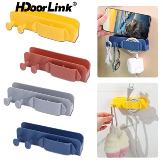 Hdoorlink ที่วางโทรศัพท์มือถือ แบบติดผนัง สายชาร์จ ห้องครัว สายไฟ ที่ม้วนเก็บรีโมตคอนโทรล กล่องเก็บโทรศัพท์มือถือ