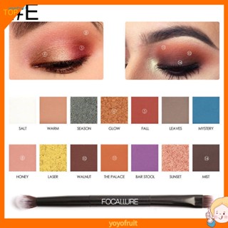 Yof FOCALLURE อายแชโดว์ เนื้อฝุ่น กันน้ํา ไม่เลอะ 14 สี