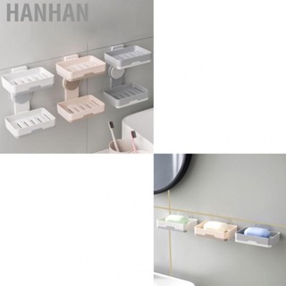 Hanhan Soap Box Draining Case Holder Rack Plastic Hole Free Installation for Bathroom Toilet