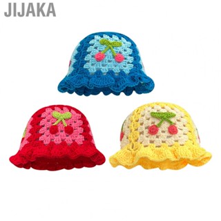 Jijaka Floral Knit Hats  Free Size Women s Woolen Hat Handmade Fashionable Sun Protection  for Autumn