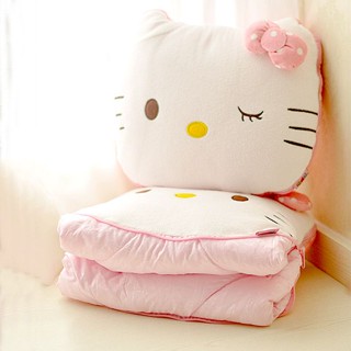 หมอนผ้าห่ม ลาย Hello Kitty น่ารัก อเนกประสงค์ พับได้ สําหรับสํานักงาน รถยนต์