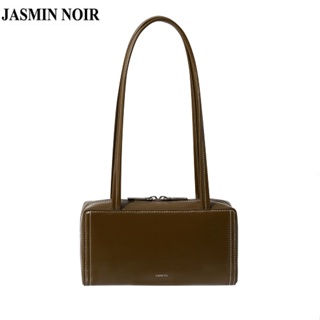 Jasmin NOIR กระเป๋าสะพายไหล่ กระเป๋าถือ หนัง PU ทรงสี่เหลี่ยมผืนผ้า เรียบง่าย สําหรับสตรี