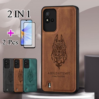 2 IN 1 เคสนิ่ม ผิวด้าน สําหรับ Realme Narzo 50i เคสนิ่ม พร้อมฟิล์มเซรามิค กันรอยหน้าจอ โค้ง