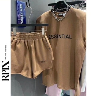 RPIN South Korea East Gate 2022 Summer letter print shoulder pads short-sleeved T-shirt + shorts set two-piece womens fashion