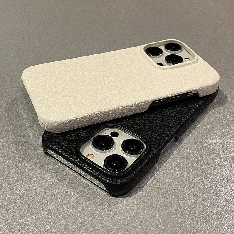 Ins เคสโทรศัพท์มือถือหนัง แบบแข็ง เรียบง่าย สําหรับ Iphone14pro 13 12 11
