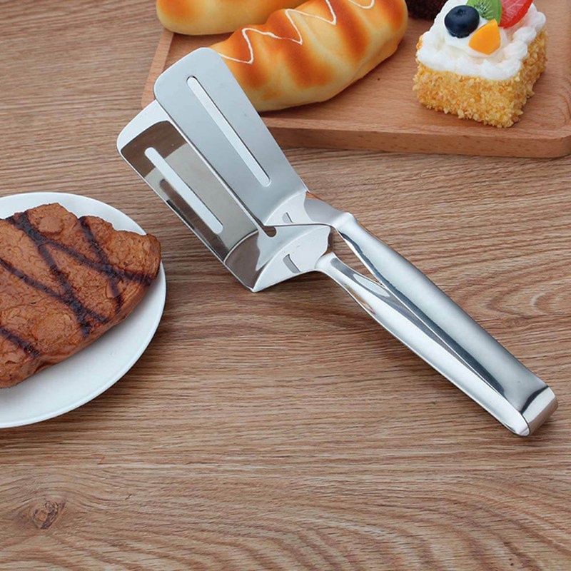 Cutadorns Premium Stainless Steel Gripper Bread Clip/Fried Steak Clamp/Barbecue Tongs/Beef Steak Tur