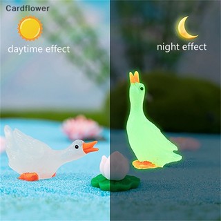 &lt;Cardflower&gt; ตุ๊กตาหงส์เรืองแสง ขนาดเล็ก สําหรับตกแต่งบ้านตุ๊กตา 2 ชิ้น