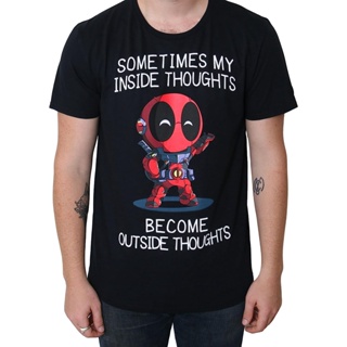 เสื้อยืด พิมพ์ลาย Marvel Deadpool Inside Thought สําหรับผู้ชาย