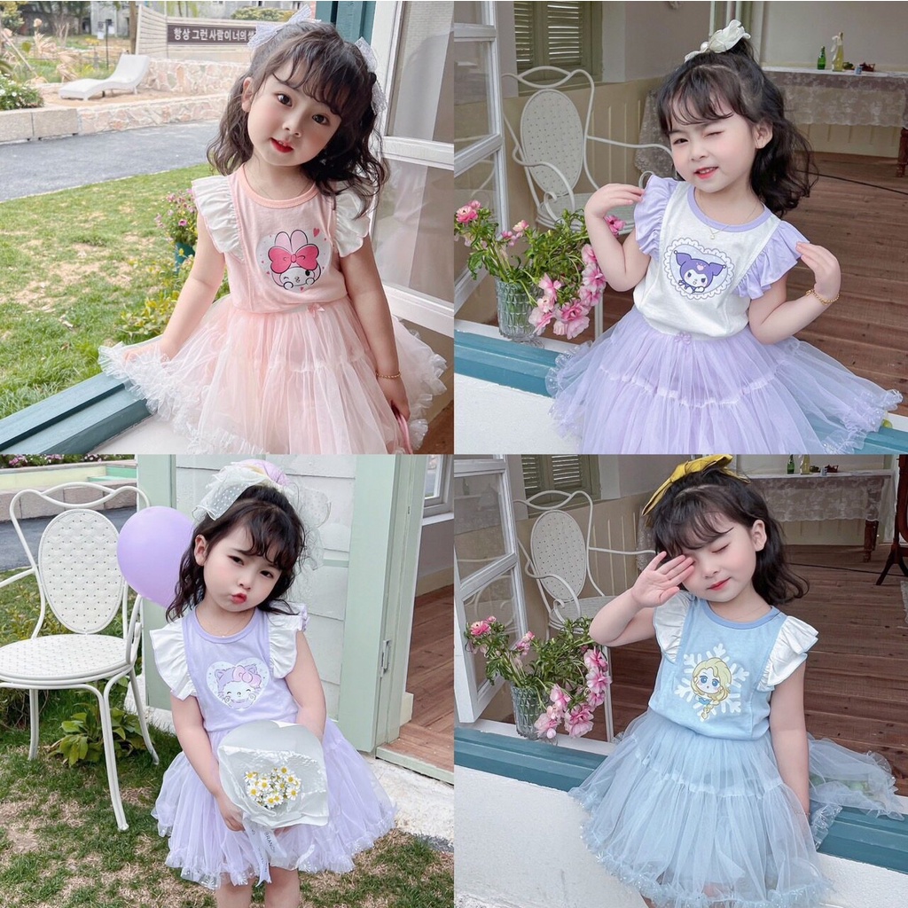 PRETTY BABY พร้อมส่ง เสื้อยืดเด็กผู้หญิง เสื้อยืดเด็ก เสื้อลายการ์ตูนสุดน่ารัก ชุดสำหรับเด็กผู้หญิง(794)