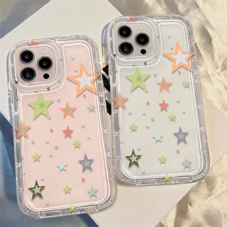 เคสโทรศัพท์ซิลิโคน TPU แบบนิ่ม ลายดาว กันกระแทก สําหรับ IPhone 14 13 11 12 Pro XS Max X XR 7 + 8 Plus