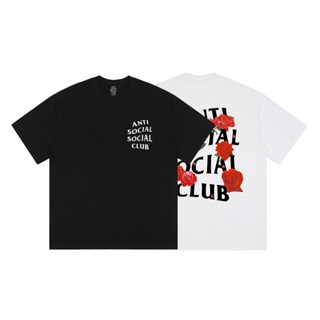 Anti- SOCIAL -SOCIAL -CLUB -ASSCLatest Trend เสื้อยืดแขนสั้นแฟชั่น ลายดอกกุหลาบ Xydtnjk