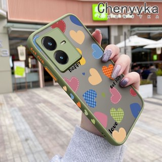 เคสโทรศัพท์ซิลิโคน ขอบสี่เหลี่ยม กันกระแทก ลายการ์ตูนหัวใจ หลากสี สําหรับ VIVO Y22 Y22s