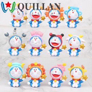 Quillan โมเดลฟิกเกอร์รูปโดราเอมอนขนาดมินิสําหรับตกแต่งตุ๊กตาของเล่นเด็ก 12ชิ้น/ชุด