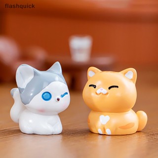 Flashquick ตุ๊กตาแมวเรซิ่น ขนาดเล็ก สําหรับตกแต่งบ้านตุ๊กตา