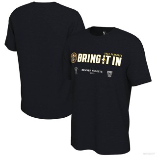 Qy เสื้อยืดแขนสั้น พิมพ์ลาย NBA Playoffs Denver Nuggets Finals พลัสไซซ์ สําหรับทุกเพศ 2023