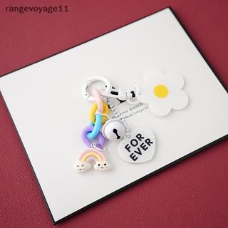 [Rangevoyage] พวงกุญแจ จี้รูปหัวใจ ดอกไม้น่ารัก สีแคนดี้ สร้างสรรค์ อุปกรณ์เสริม สําหรับห้อยกระเป๋า