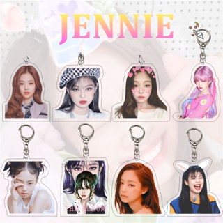 พวงกุญแจอะคริลิค Jennie Black-Pink สีดํา สีชมพู จํานวน 1 ชิ้น