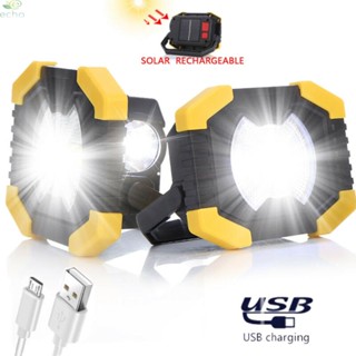 ไฟฉาย LED COB พลังงานแสงอาทิตย์ 50W แบบชาร์จไฟได้ 2 โหมด ไฟทํางาน ไม่มีแบตเตอรี่