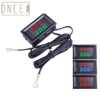 【ONCEMOREAGAIN】DC4-28V Digital Temperature Sensor Thermometer LED Display Dual NTC Probe Cable