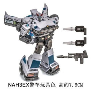 New stock NEWAGE small proportion mecha deformation toy na police car toy color H3EX transparent window