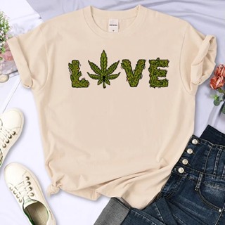 เสื้อยืด พิมพ์ลายการ์ตูน Bong Weed สไตล์สตรีท สําหรับผู้หญิง