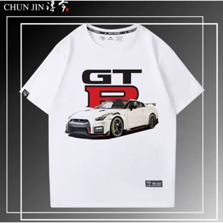 NISSAN GTR car club custom short-sleeved R34 R35 outdoor racing cotton T-shirt