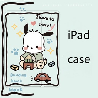 เคส ลายการ์ตูน Pochacco พร้อมช่องใส่ปากกา สําหรับ iPad mini 6 air 1 2 3 4 5 iPad gen5 6 iPad 10.2 gen 7 8 9 gen10 pro11 2022