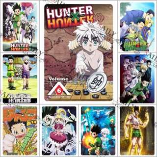 โปสเตอร์โลหะดีบุก พิมพ์ลายการ์ตูนอนิเมะ Hunter X Hunter สไตล์ญี่ปุ่น สําหรับตกแต่งผนัง ผับ บาร์