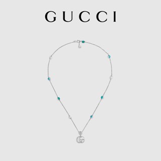 [พร้อมส่ง] Gucci GUCCI สร้อยคอเงิน จี้รูปตัว G คู่ กันแพ้