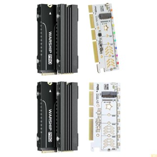 Moon SSD PCIE อะแดปเตอร์ M-key M 2 NVME SSD PCIE LED บอร์ดขยาย M 2 NVME SSD PCIE 4 0 X16 Riser สําหรับ Windows7 8 10 11