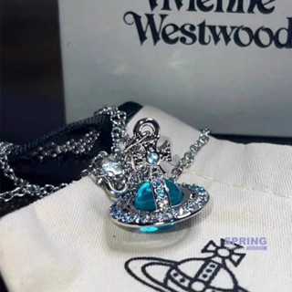 [VIVIENNE Westwood] สร้อยคอโซ่ จี้ดาวเคราะห์ ประดับเพชร ไล่โทนสี หรูหรา ระดับไฮเอนด์ สําหรับผู้หญิง