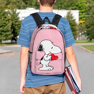 Snoopy กระเป๋าเป้สะพายหลัง กระเป๋านักเรียน กระเป๋าหนังสือ แล็ปท็อป น้ําหนักเบา 15 นิ้ว สําหรับผู้ชาย ผู้หญิง