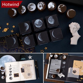 Hotwind แสตมป์ยางไม้ ทรงกลม ลายดวงจันทร์ สไตล์วินเทจ สําหรับตกแต่งสมุดไดอารี่ งานฝีมือ DIY H9N5