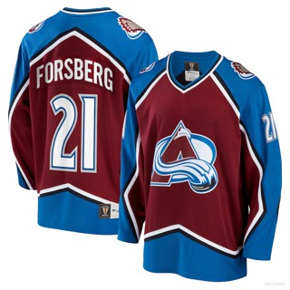 เสื้อกีฬาแขนยาว NHL Colorado Avalanche Jersey Forsberg Hockey พลัสไซซ์