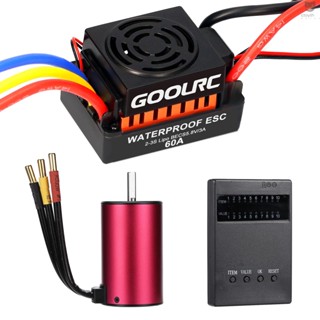 Ctoy GoolRC S3660 3300KV มอเตอร์ไร้แปรงถ่าน ไร้เซนเซอร์ 60A ESC และการ์ดโปรแกรมคอมโบ้ สําหรับรถบรรทุกบังคับ 1/10