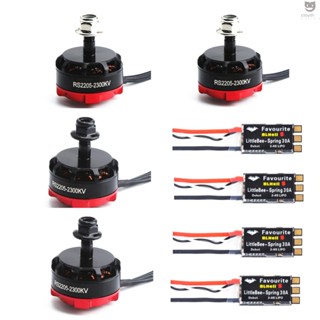 Ctoy มอเตอร์ไร้แปรงถ่าน 2205 2300KV 4 ชิ้น และ 30A ESC 4 ชิ้น สําหรับโดรนบังคับ FPV