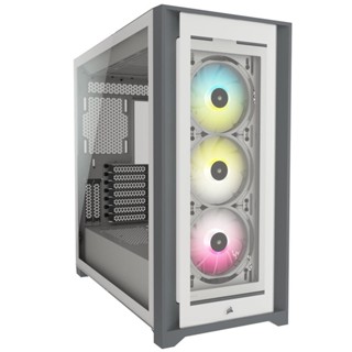 CORSAIR เคสคอมพิวเตอร์ iCUE 5000X RGB Tempered Glass Mid-Tower ATX PC Smart Case, White (CC-9011213-WW) ประกัน2Y