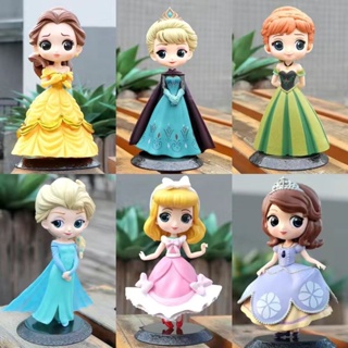 โมเดลตุ๊กตาดิสนีย์ Elsa Anna Snow White Belle Sophia เหมาะกับของขวัญวันเกิด สําหรับตกแต่งรถยนต์