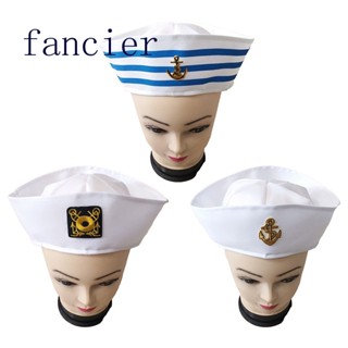 Fancier หมวกกะลาสี สีกรมท่า สีขาว เครื่องแต่งกายคอสเพลย์ สําหรับผู้หญิง