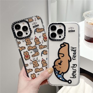 Casetlfy เคสโทรศัพท์มือถือ ซิลิโคนนิ่ม TPU ใส กันกระแทก ลายหมีน่ารัก สําหรับ iPhone 7 8 Plus X XS Max XR 11 12 13 14 Pro Max