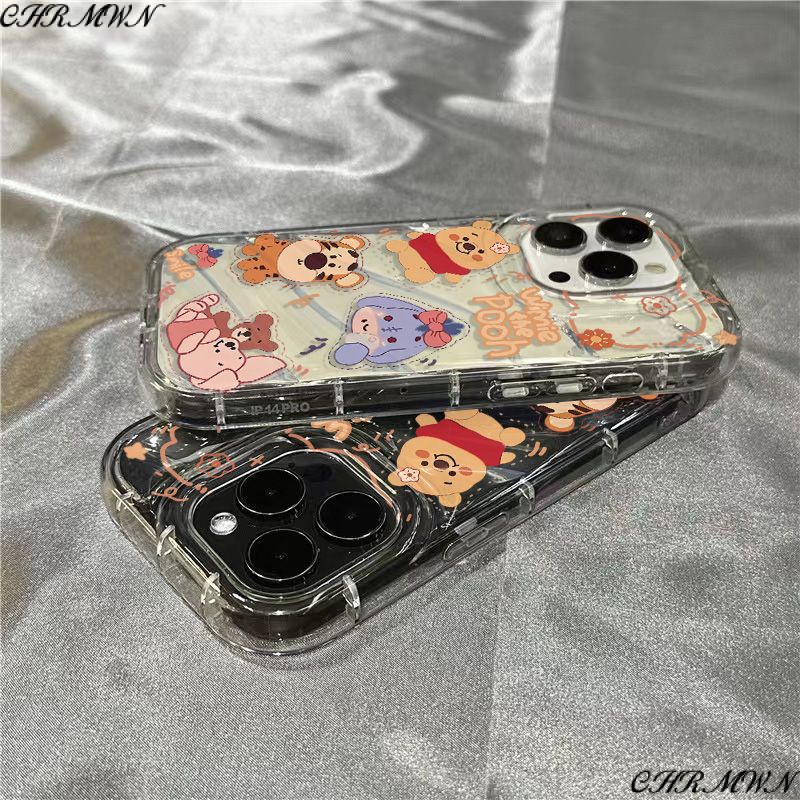 เคสโทรศัพท์มือถือนิ่ม แบบใส ลายหมีพูห์น่ารัก สําหรับ Iphone 14promax 8sins7 xr1312 11 plus QSFC