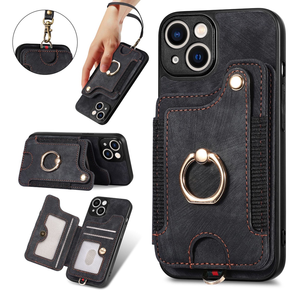 สําหรับ iPhone15 Pro gPhone Case RFID Anti-theft สําหรับ iPhone 14 15 Promax Lanyard & Ring Mount Ca