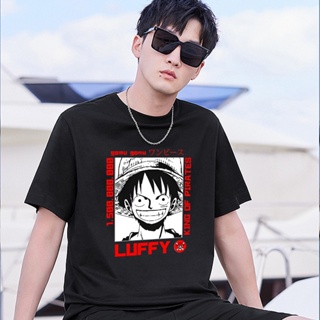 เสื้อยืดแขนสั้น พิมพ์ลายการ์ตูนอนิเมะ One Piece Luffy แฟชั่นฤดูร้อน สไตล์ญี่ปุ่น สําหรับผู้ชาย